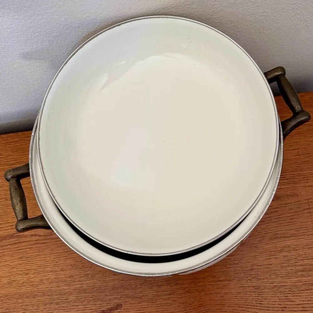 Tabletops Unlimited Palm Grove 8 Qt Enamel Stockpot Dutch Oven Palm Trees Lid